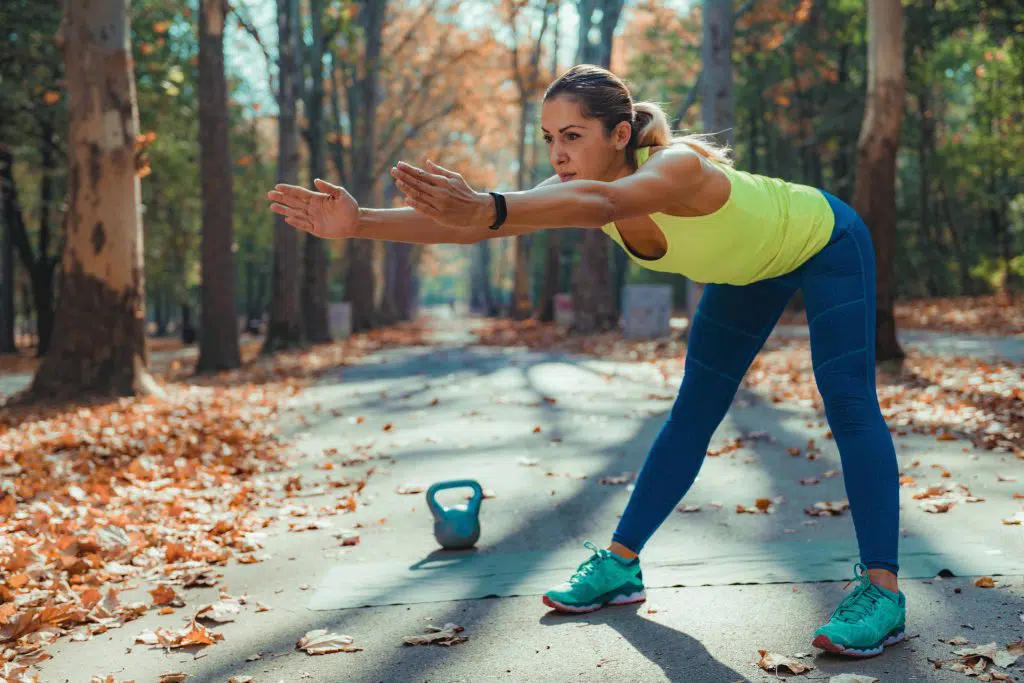 Woman doing stretching exercises