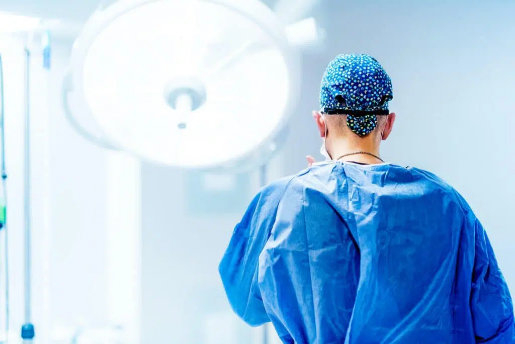 Photo of a surgeon in an operating room.